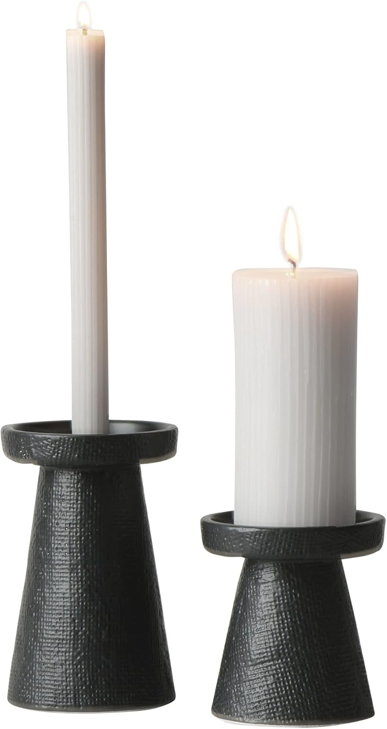 Main Mesa Stoneware Candleholder Set of 2