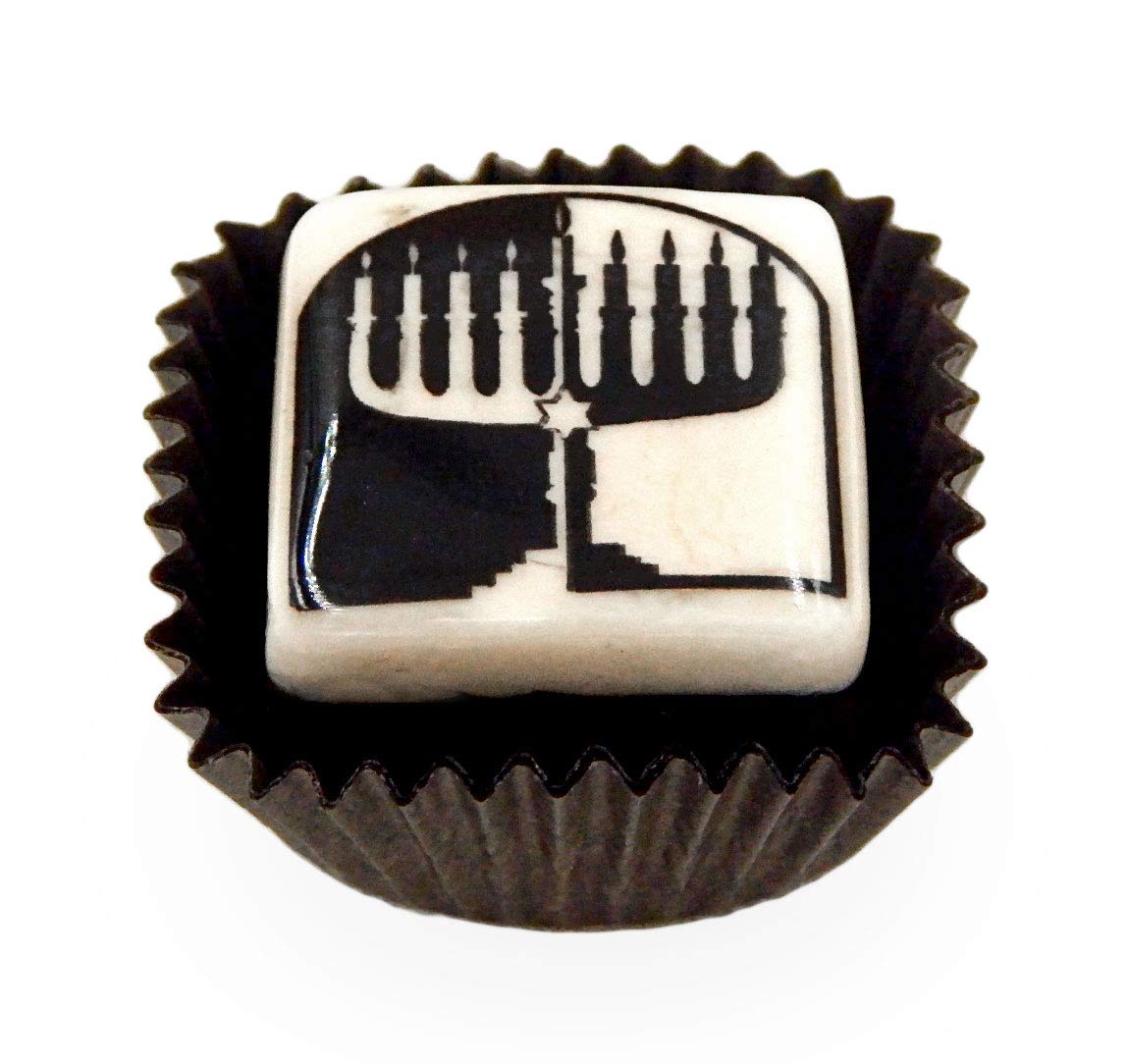 Handmade Glass Hanukkah Chocolate Decor Accent