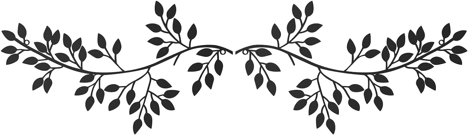 Hotop 2 Piece Metal Leaf Wall Decor Scroll Sculptures