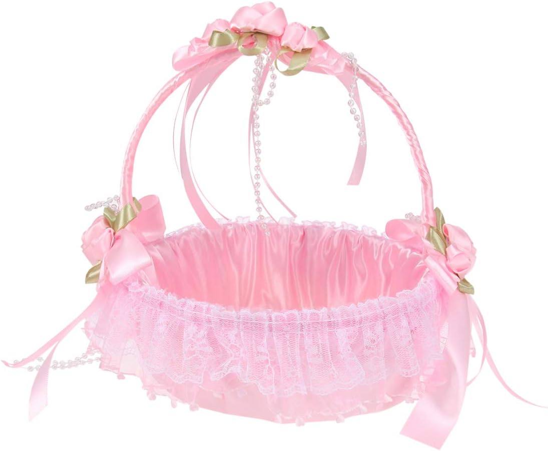 Amosfun Flower Girl Basket with Handle