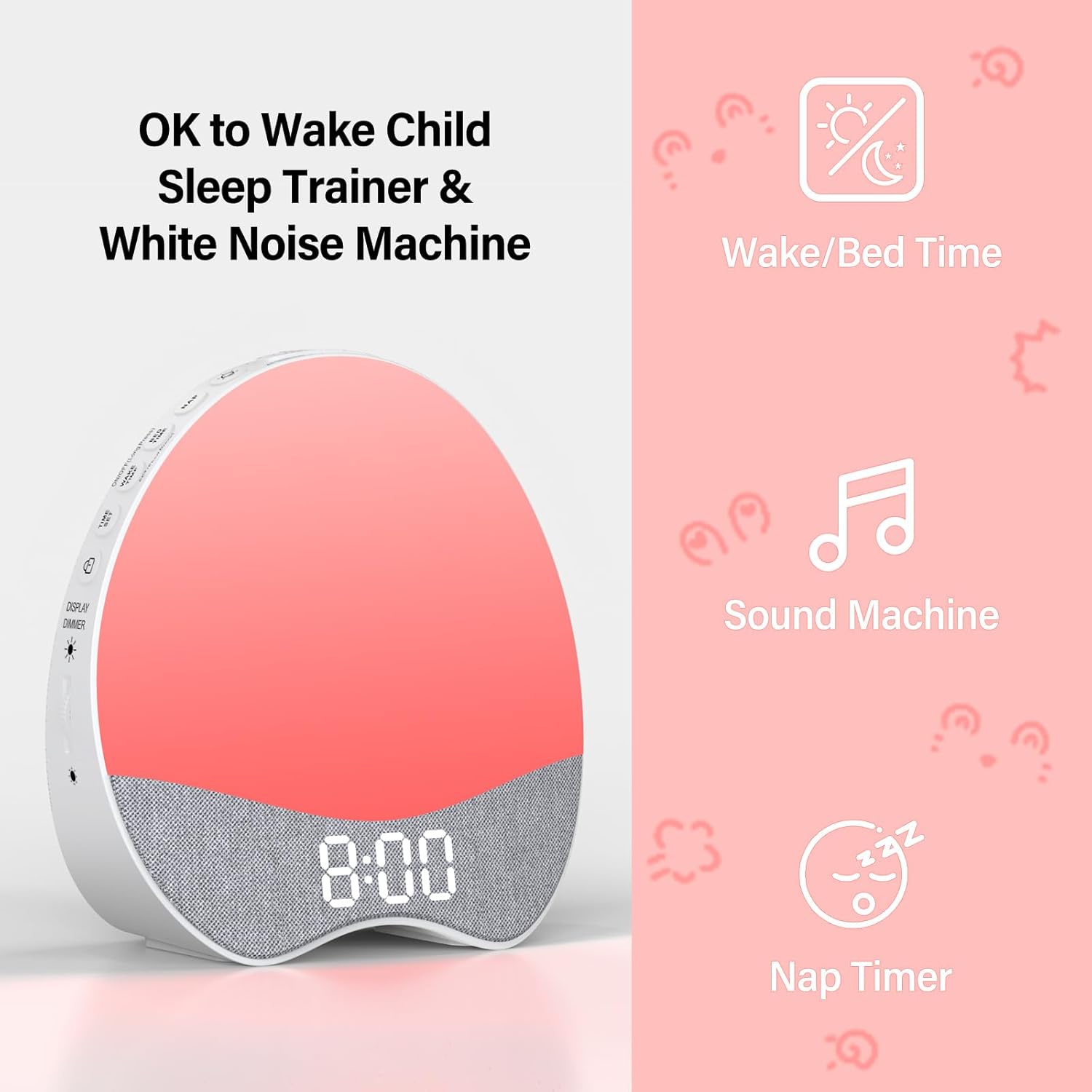 Welgo Kids Sleep Trainer Alarm Clock with Night Light