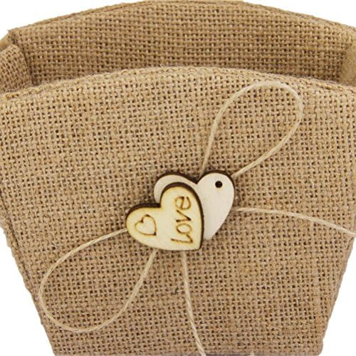 WINOMO Double Heart Flower Girl Basket with Bowknot