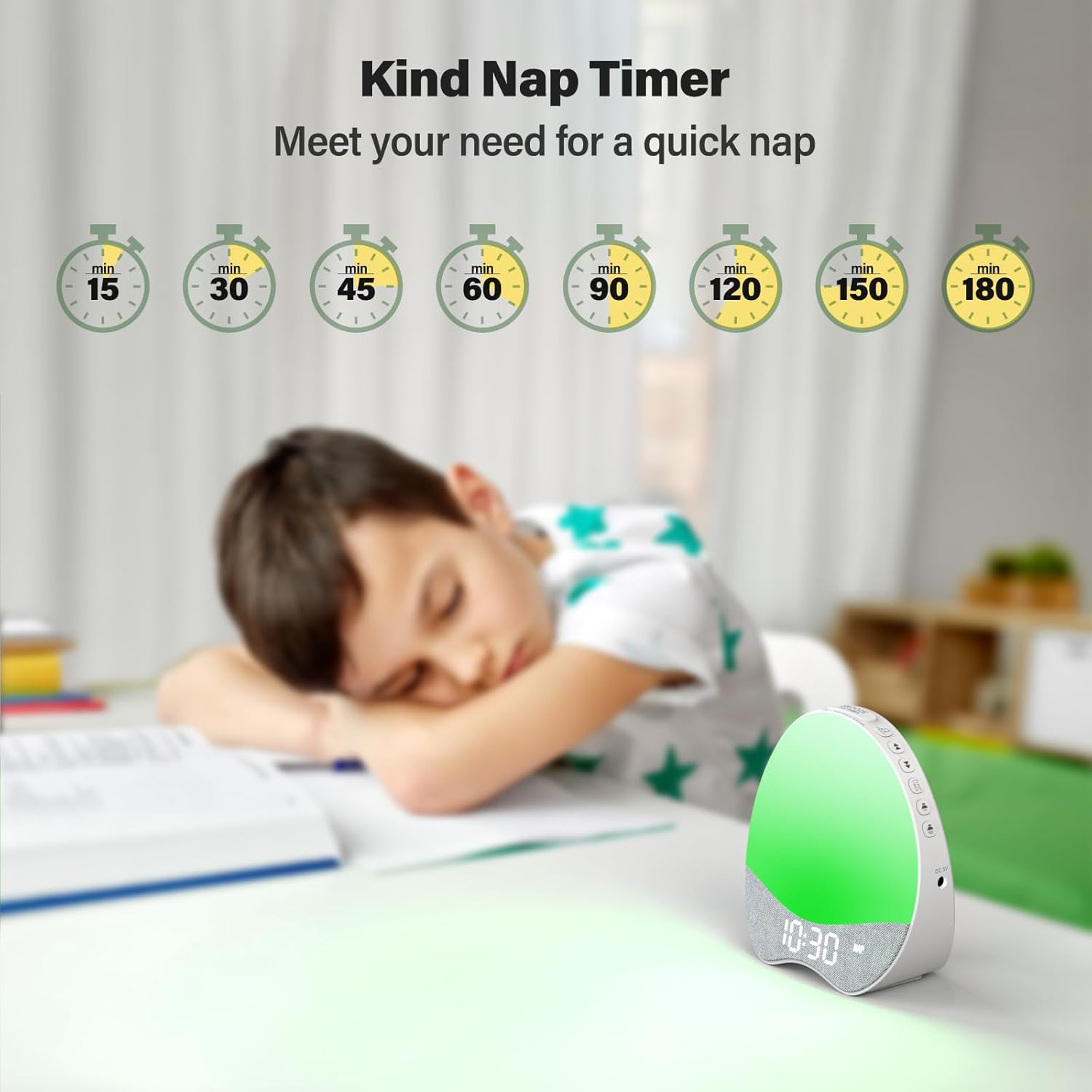 Welgo Kids Sleep Trainer Alarm Clock with Night Light