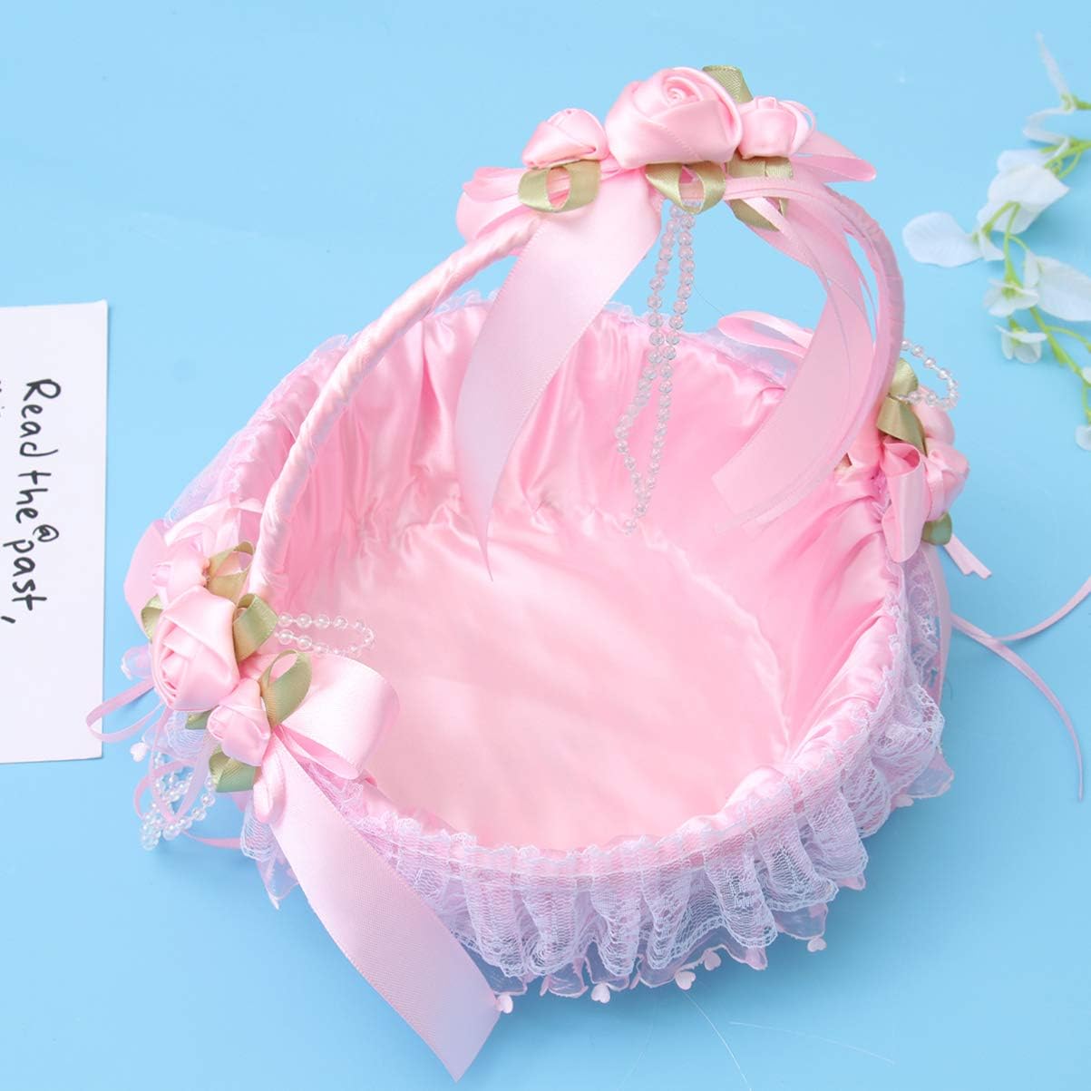 Amosfun Flower Girl Basket with Handle
