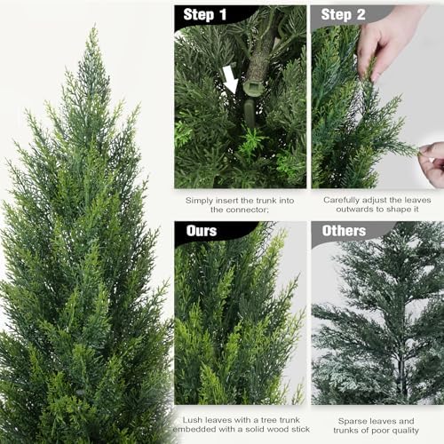 Realistic Artificial Cedar Topiary Trees 5FT 2 Sets