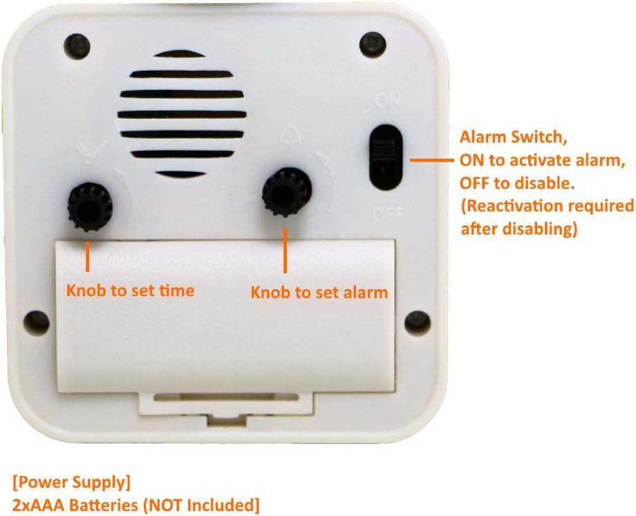 Betus Non-Ticking Robot Alarm Clock - Ruby Red