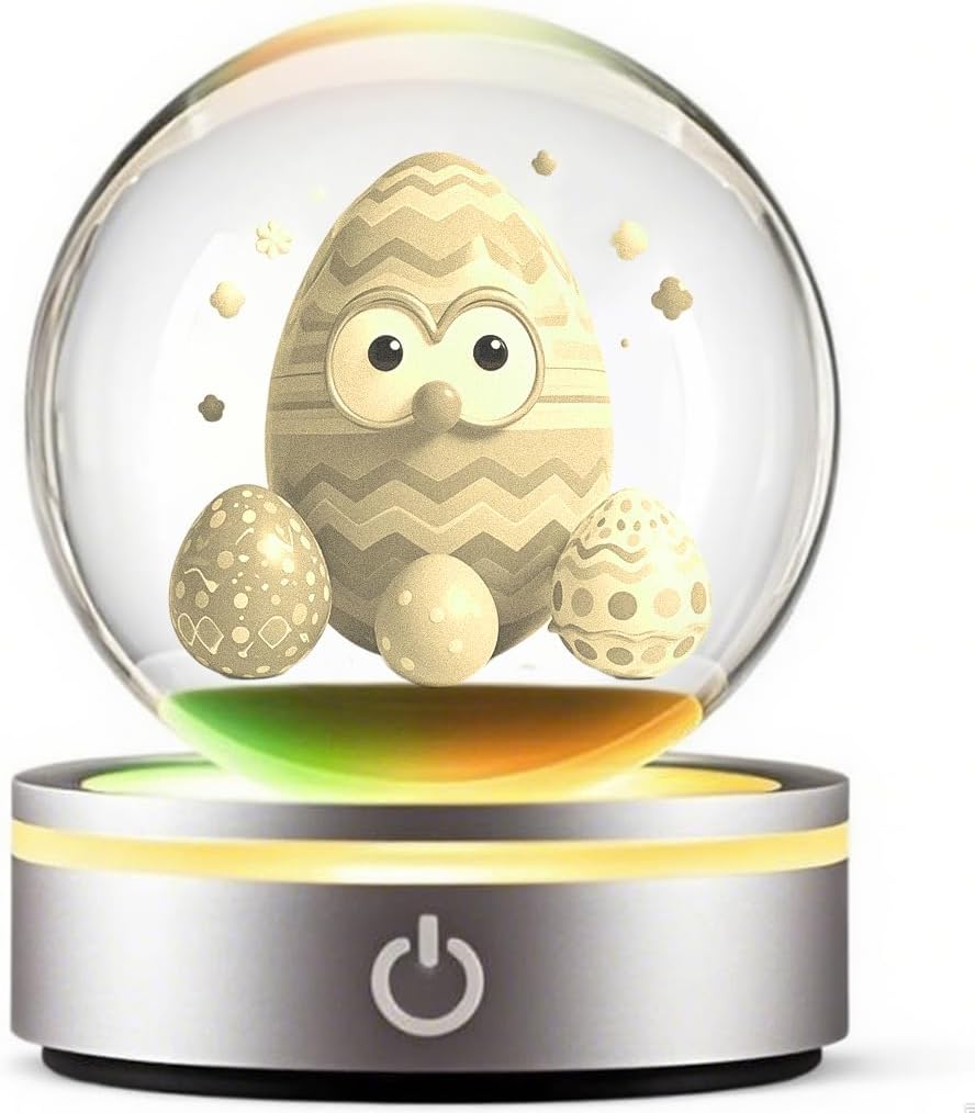 YummyCarrot 3D Bunny Crystal Ball LED Paperweight