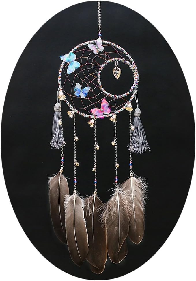 Handmade Antique Bells Heart Butterfly Moon Dreamcatcher Home Decor