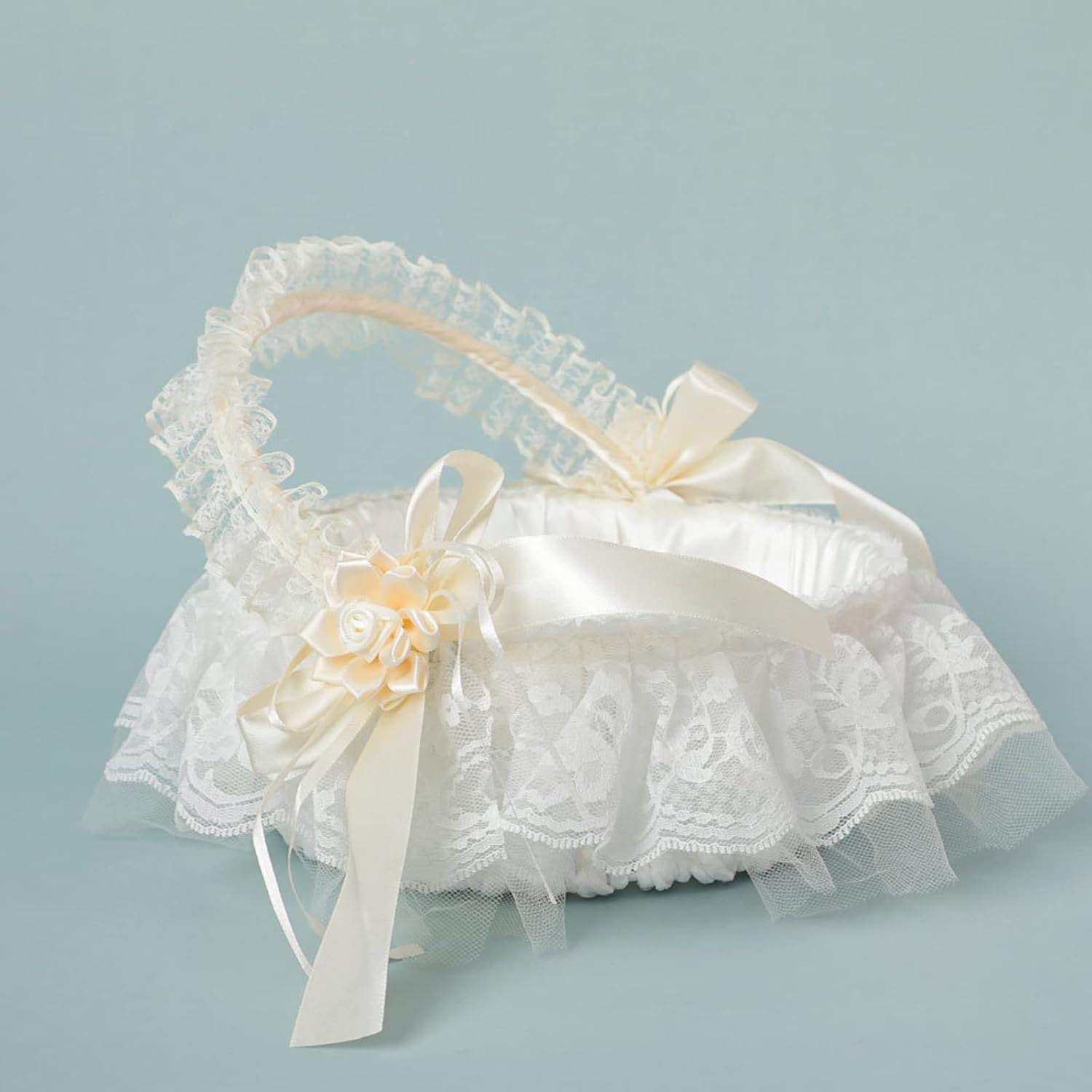 IUIBMI Ivory Flower Girl Baskets for Weddings