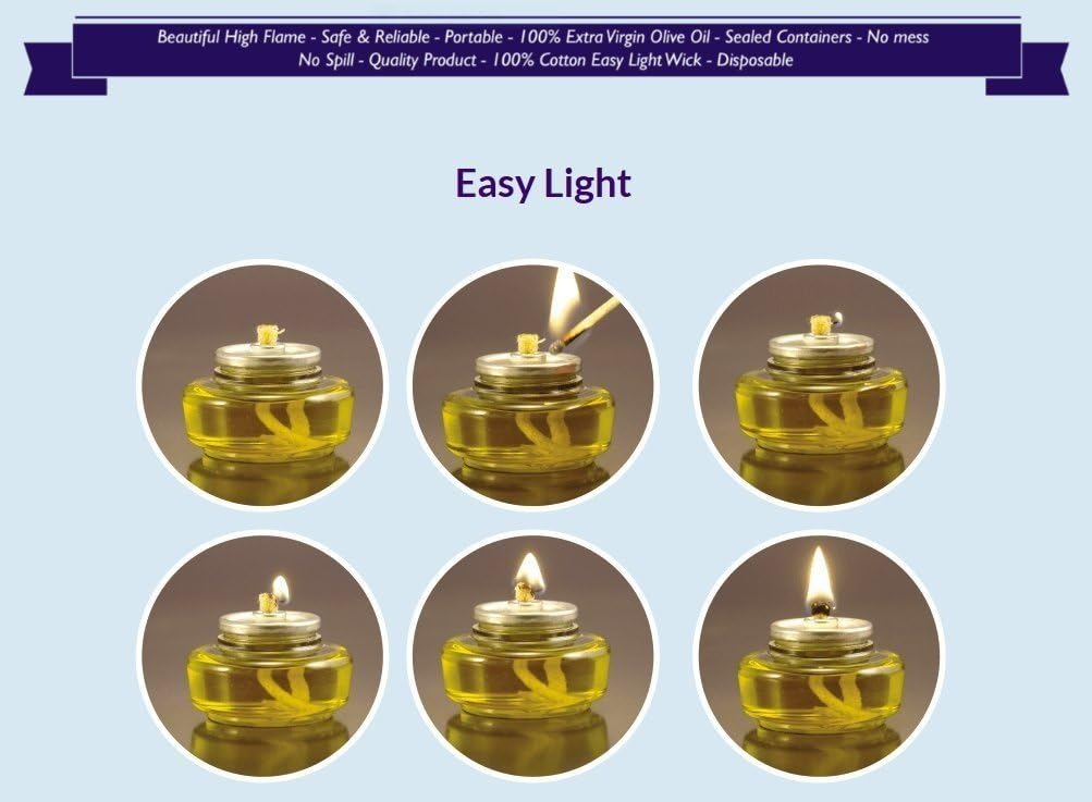 SHABBOS OIL CANDLE LIGHT Pre-Filled High Flame 6 Hrs 22 per Pack