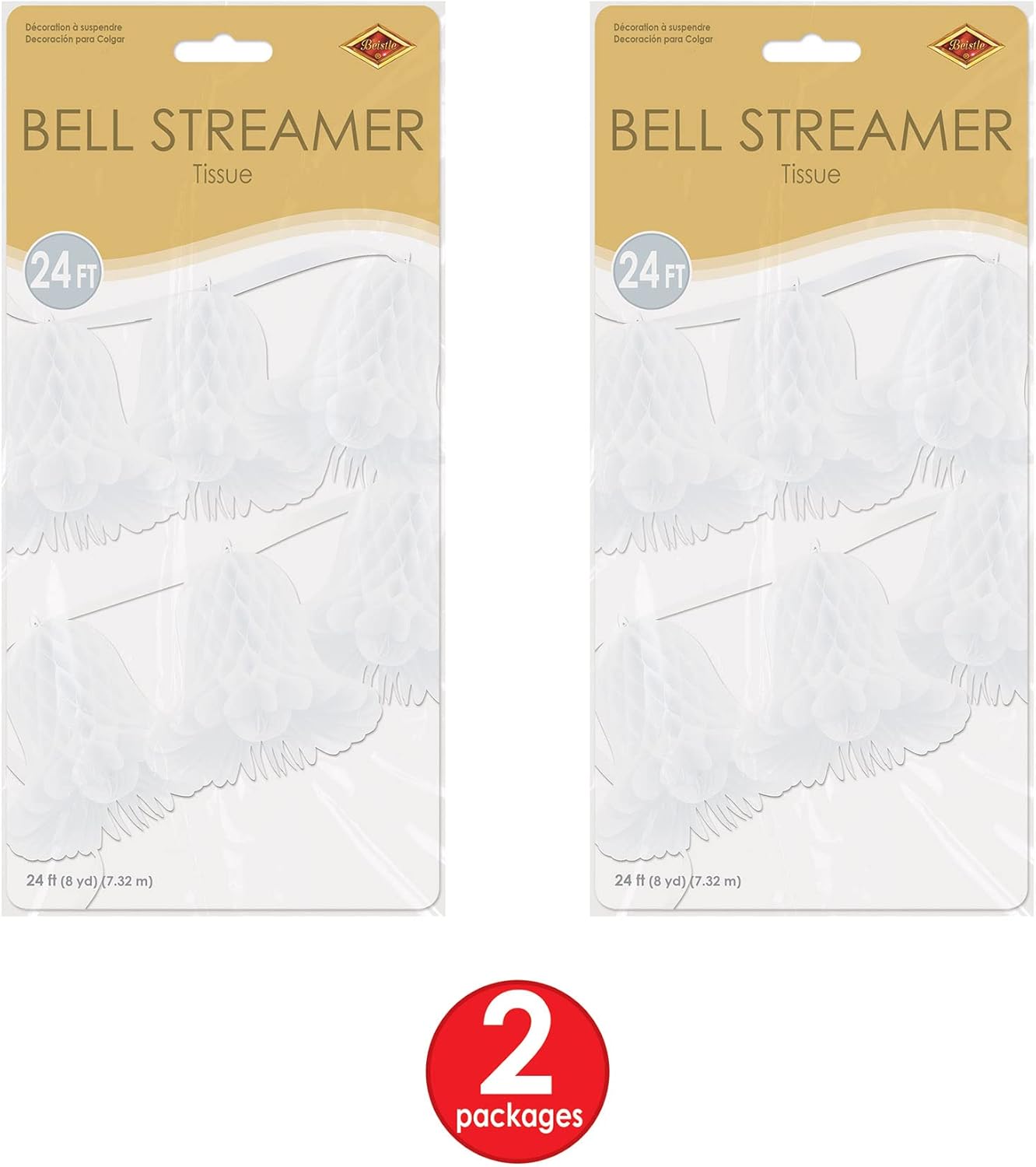 Beistle 2 Piece Honeycomb Tissue Bell Banners