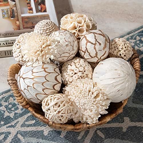 ANDALUCA Decorative Balls Bowl Filler White Cream