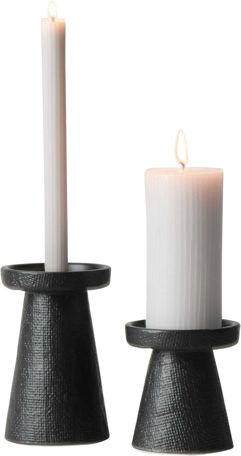 Main Mesa Stoneware Candleholder Set of 2