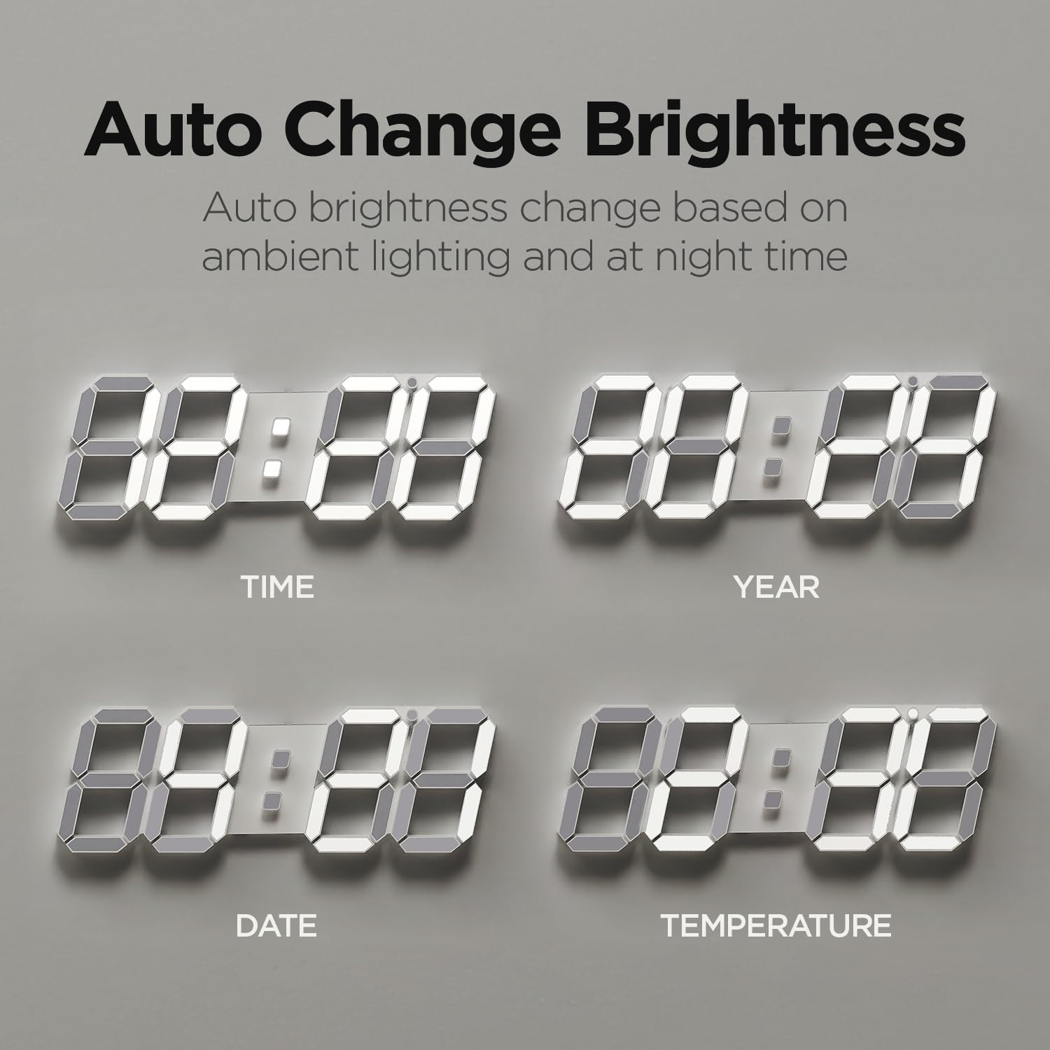 Mooas 3D LED Clock with Calendar and Remote Control