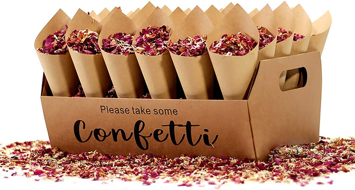 Homeemoh Party Confetti Natural Dried Rose Petals 12 Packs Biodegradable