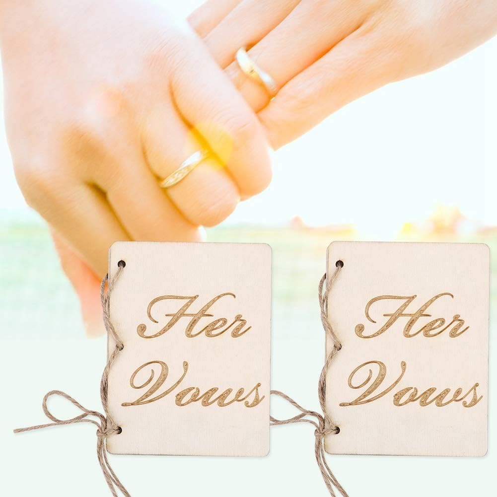 2pcs Vow Booklets with Hemp Rope for Wedding Ceremony