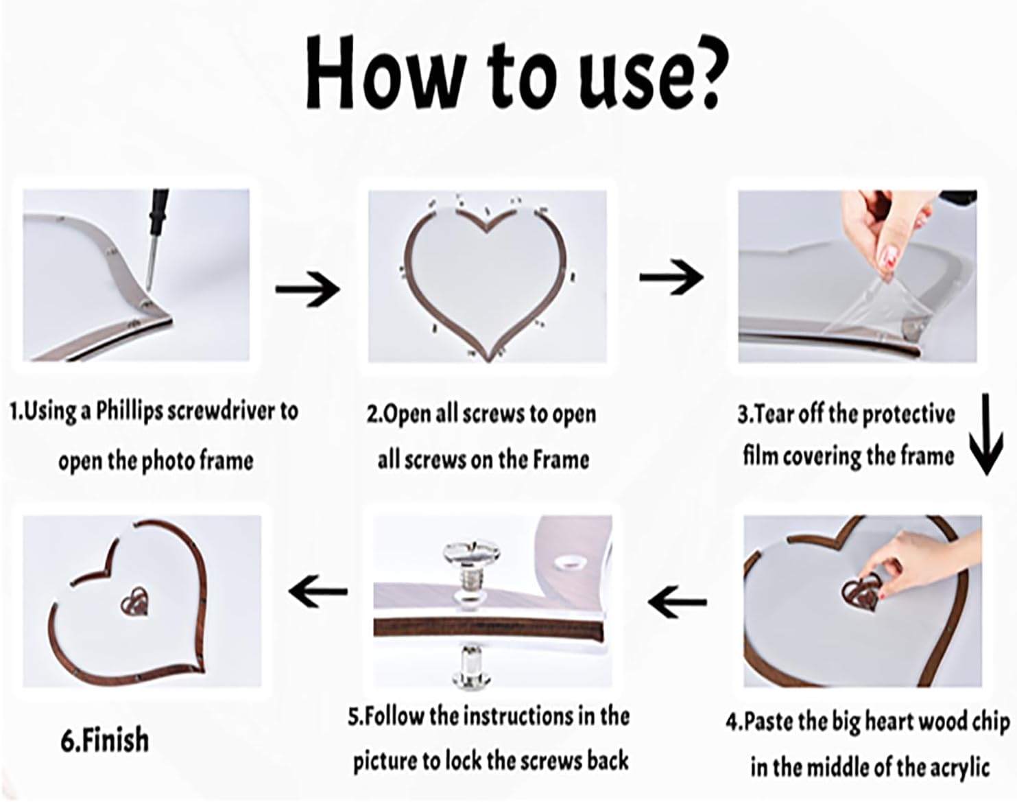 Wooden Heart Guest Book Acrylic Wedding Decor