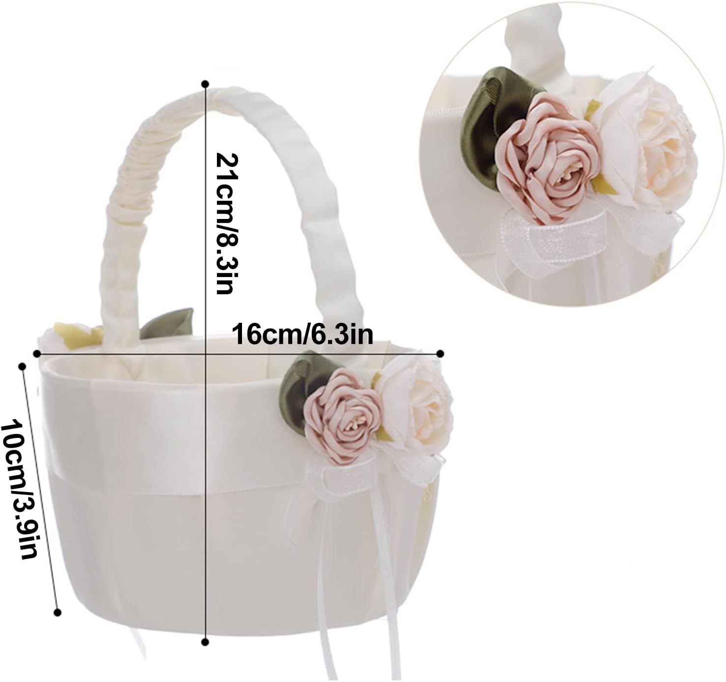 Fofetbfo Wedding Flower Girl Basket and Ring Pillow Set of 2