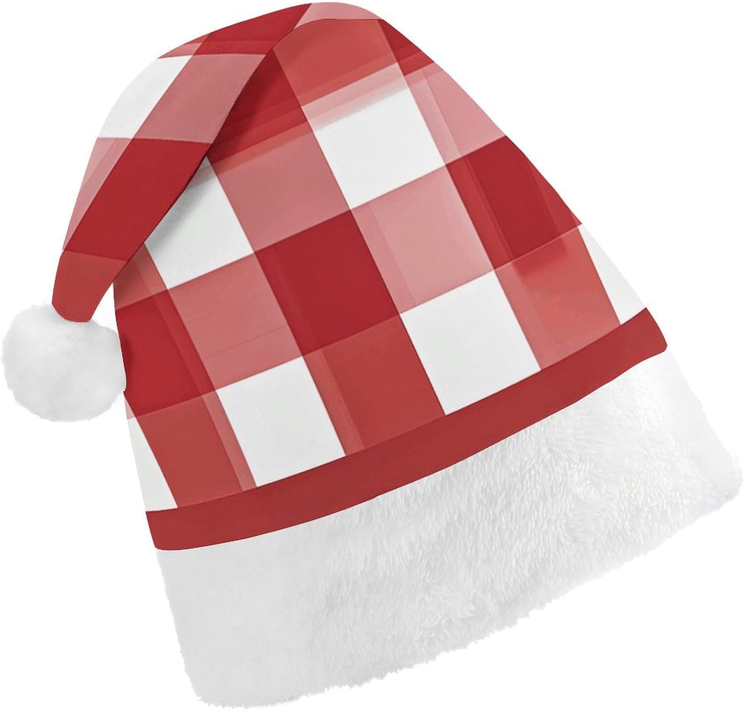 Santa Hat Red Checkered Christmas Headwear