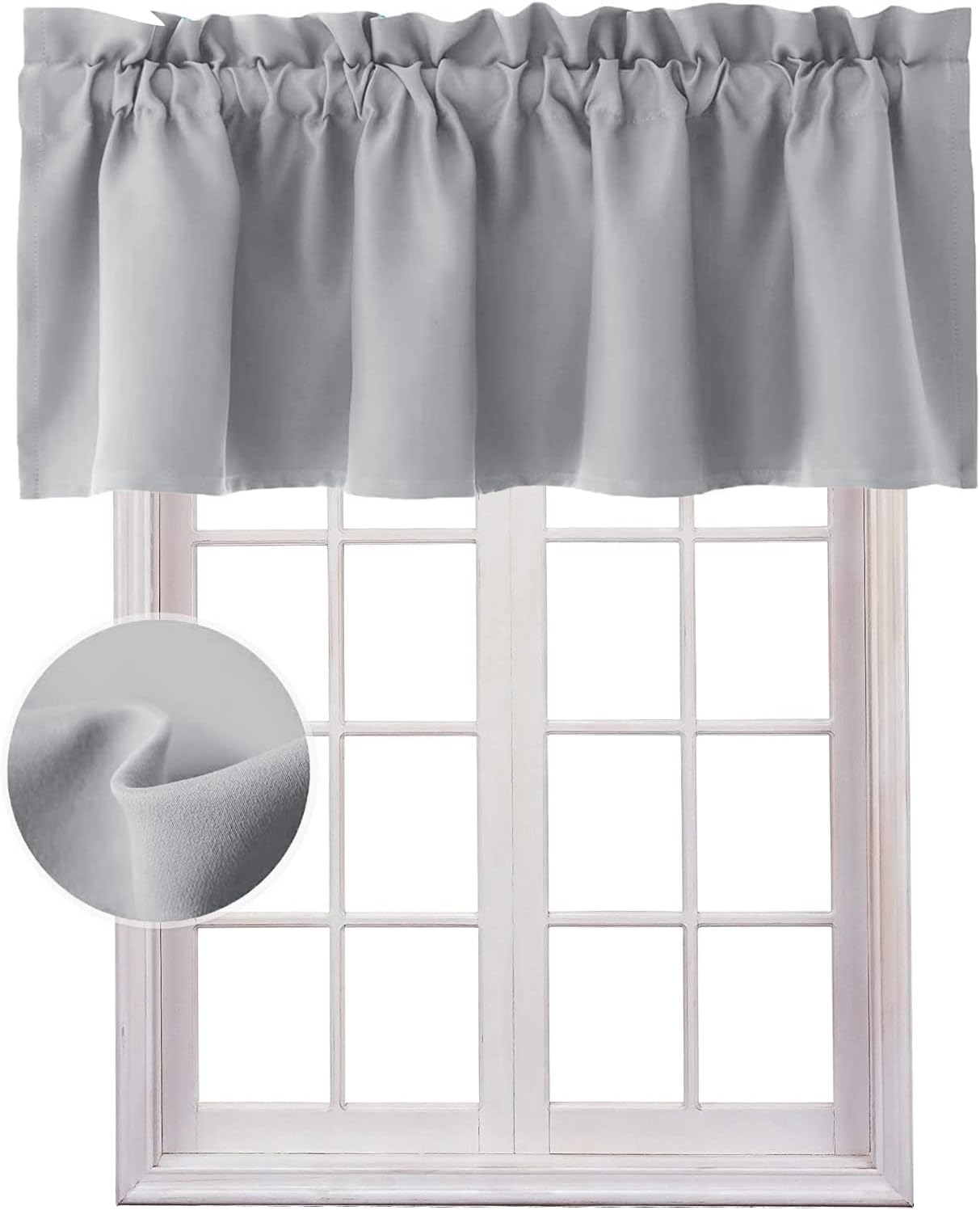 Hiasan Valance Curtains Silver Grey 52x18 1 Panel