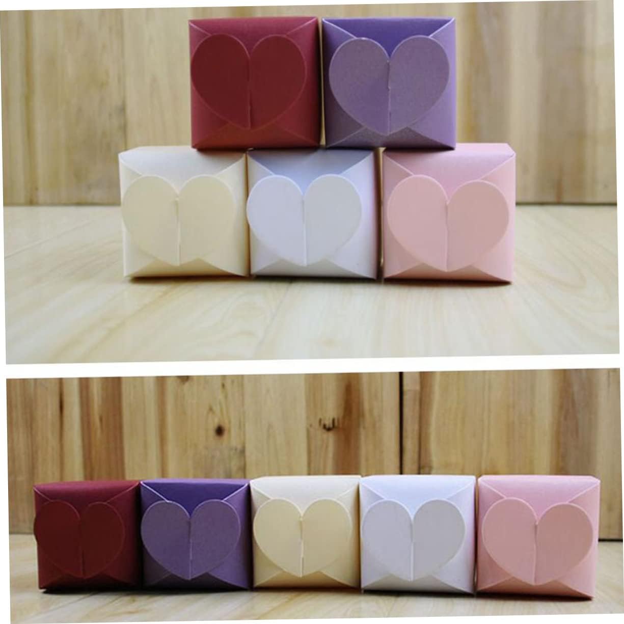 FRCOLOR 50pcs Heart Shaped Candy Boxes for Celebrations