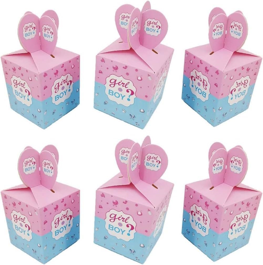 KUPOO 50PCS Gender Reveal Candy Boxes Pink Blue Treat Favor Boxes