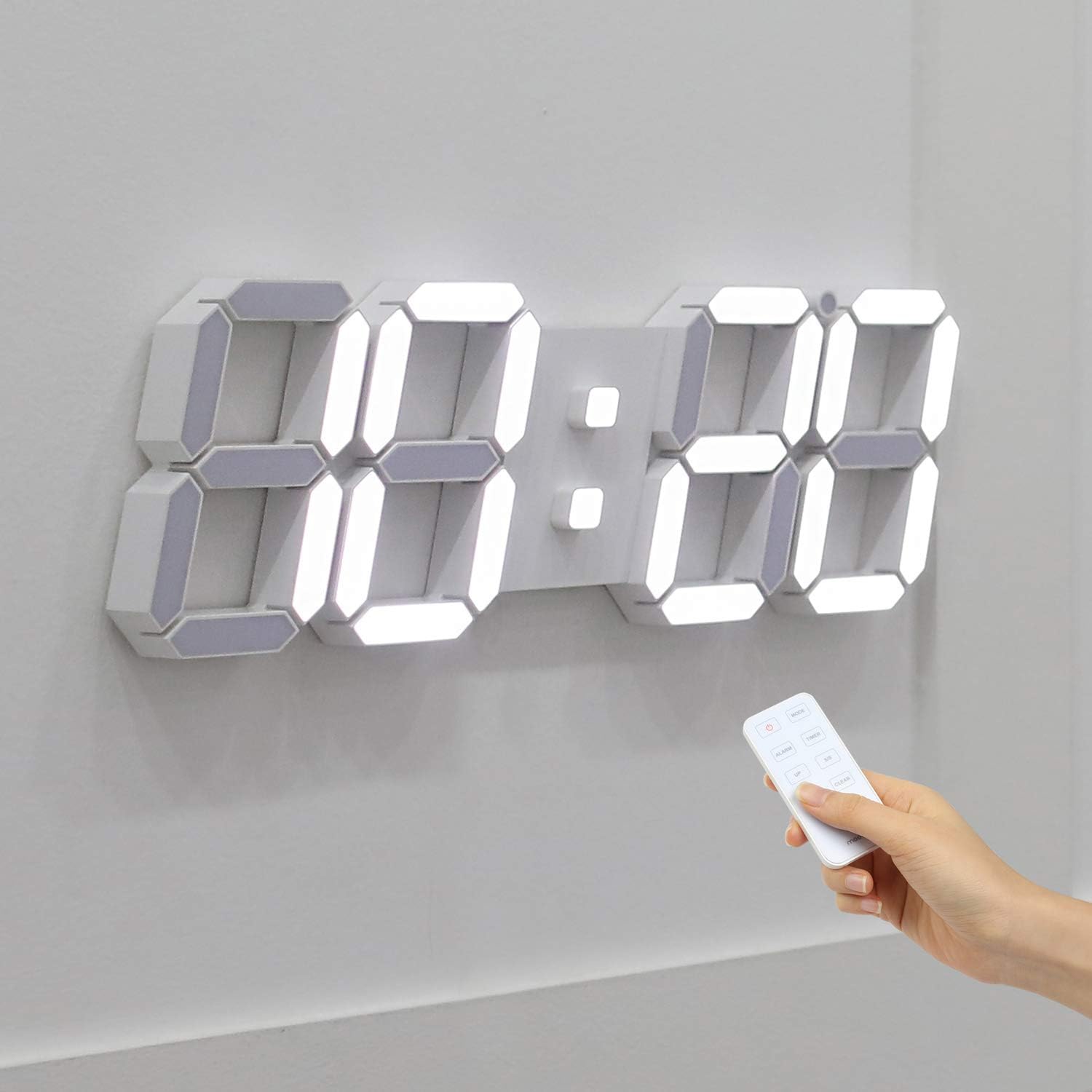Mooas 3D LED Clock with Calendar and Remote Control