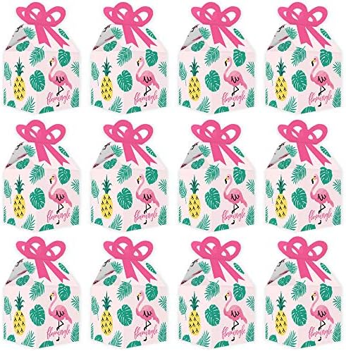 Big Dot of Happiness Pink Flamingo Party Bow Boxes Set of 12