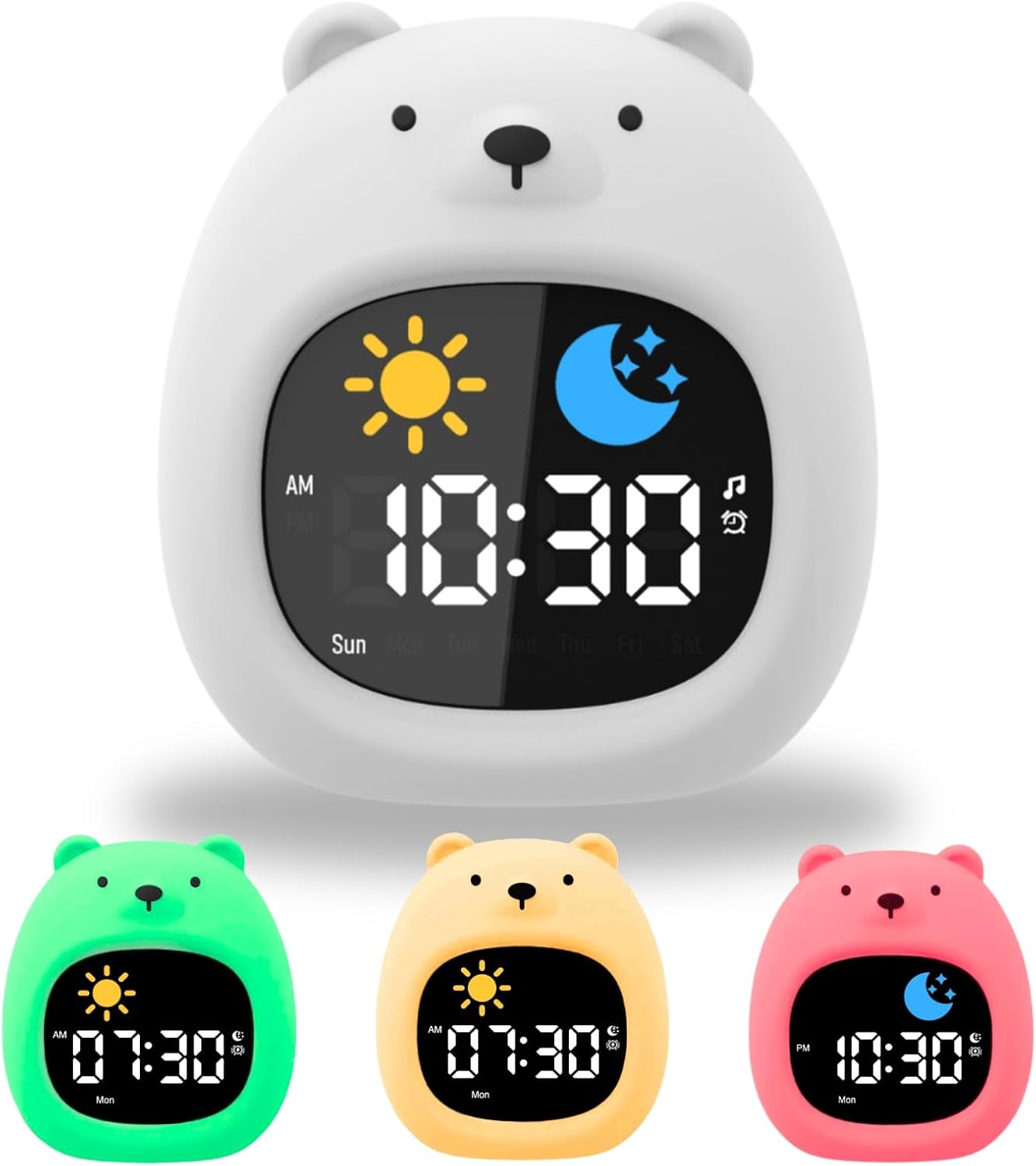 Kids Alarm Clock with Night Light and White Noise