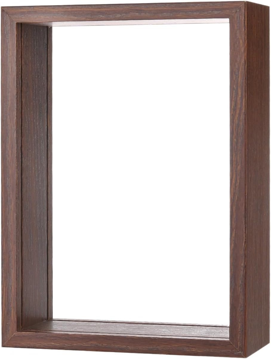 1-Pack Dried Flower Frame 5x7 Inch Double Acrylic Wooden Floating Display Frame