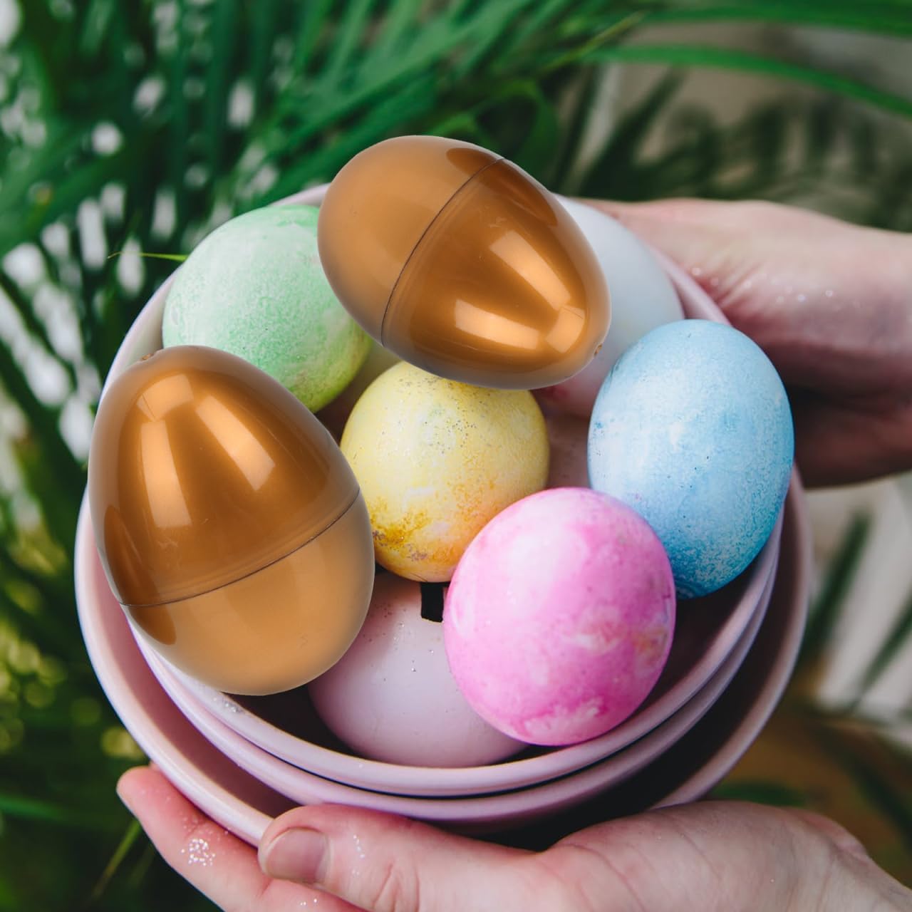 12pcs Golden Easter Egg Metallic Empty Goodie Eggs
