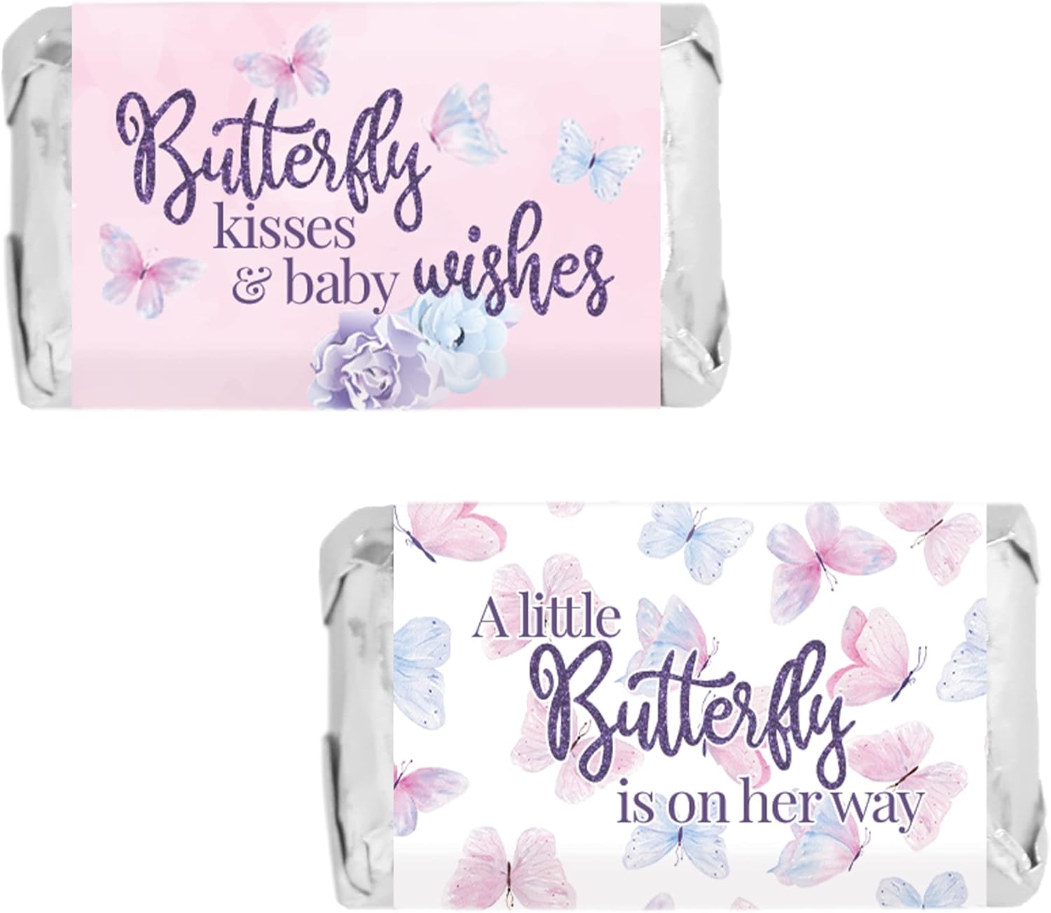 Butterfly Girl Baby Shower Stickers 42 Count
