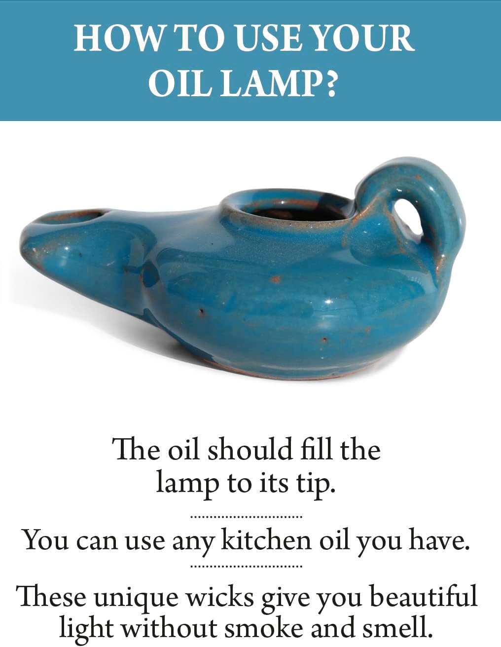 Herodian Glazed Oil Lamp Blue Handmade Hanukkah Judaica Gift