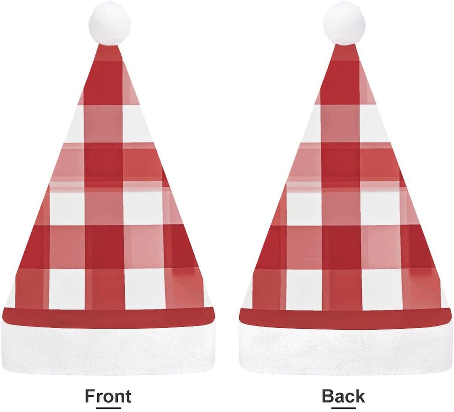 Santa Hat Red Checkered Christmas Headwear