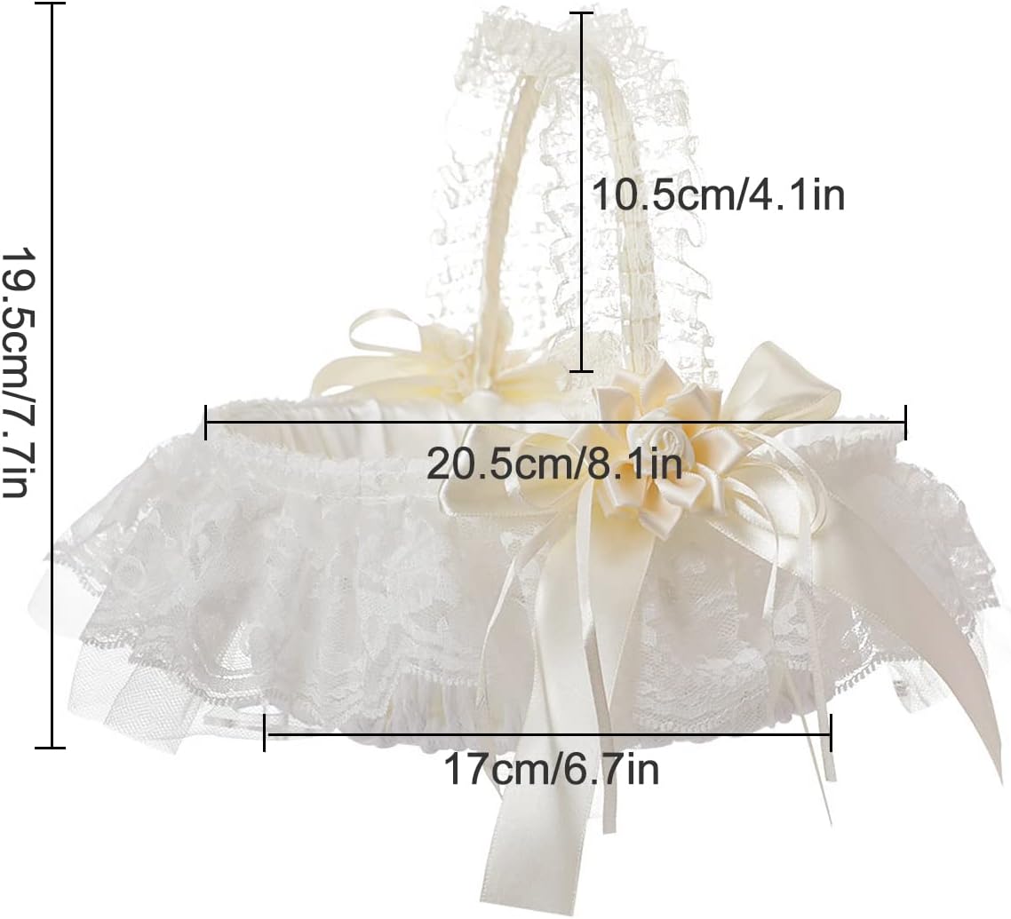 IUIBMI Ivory Flower Girl Baskets for Weddings