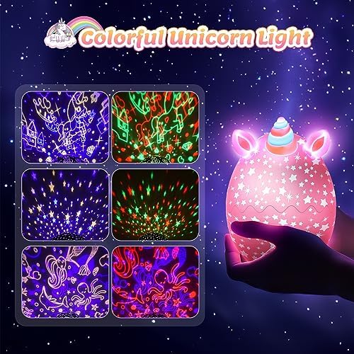 Unicorn Egg Night Light Toy with Timer and Projection