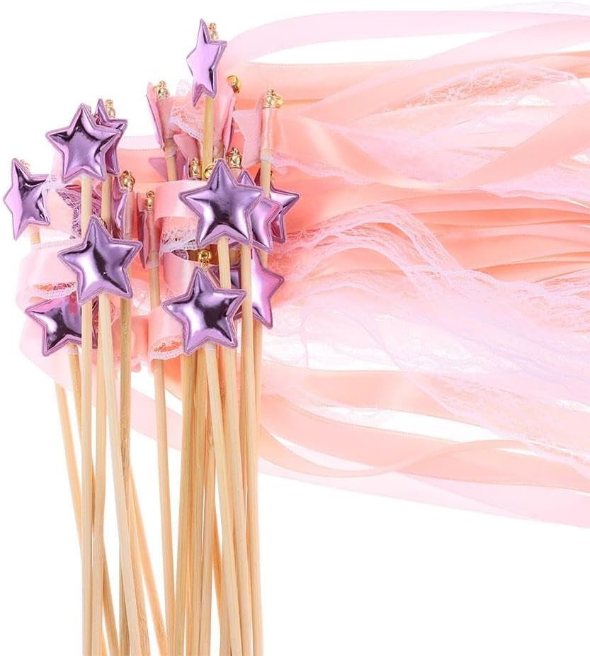 24 Pack Fairy Wands with Bells and Streamers