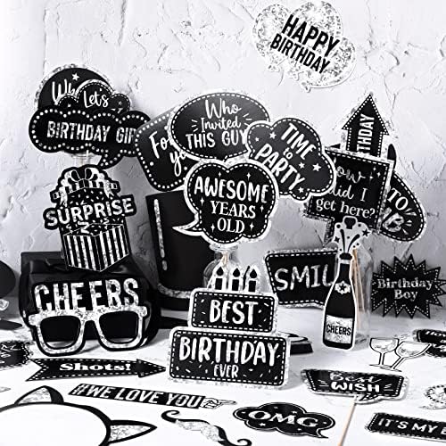 Outus 36 Pcs Birthday Photo Booth Props Kit