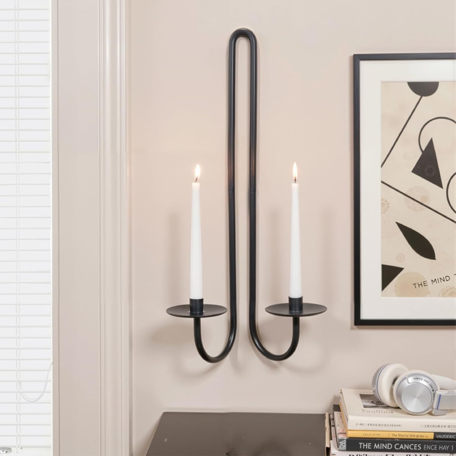Aimto Wall Sconce Candle Holder Set of 2 Black