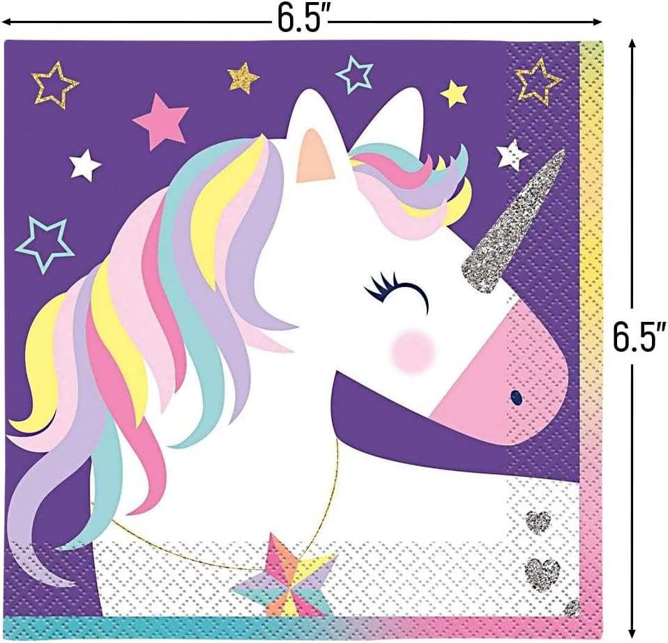 Stars Unicorn Disposable Napkins Pack of 16