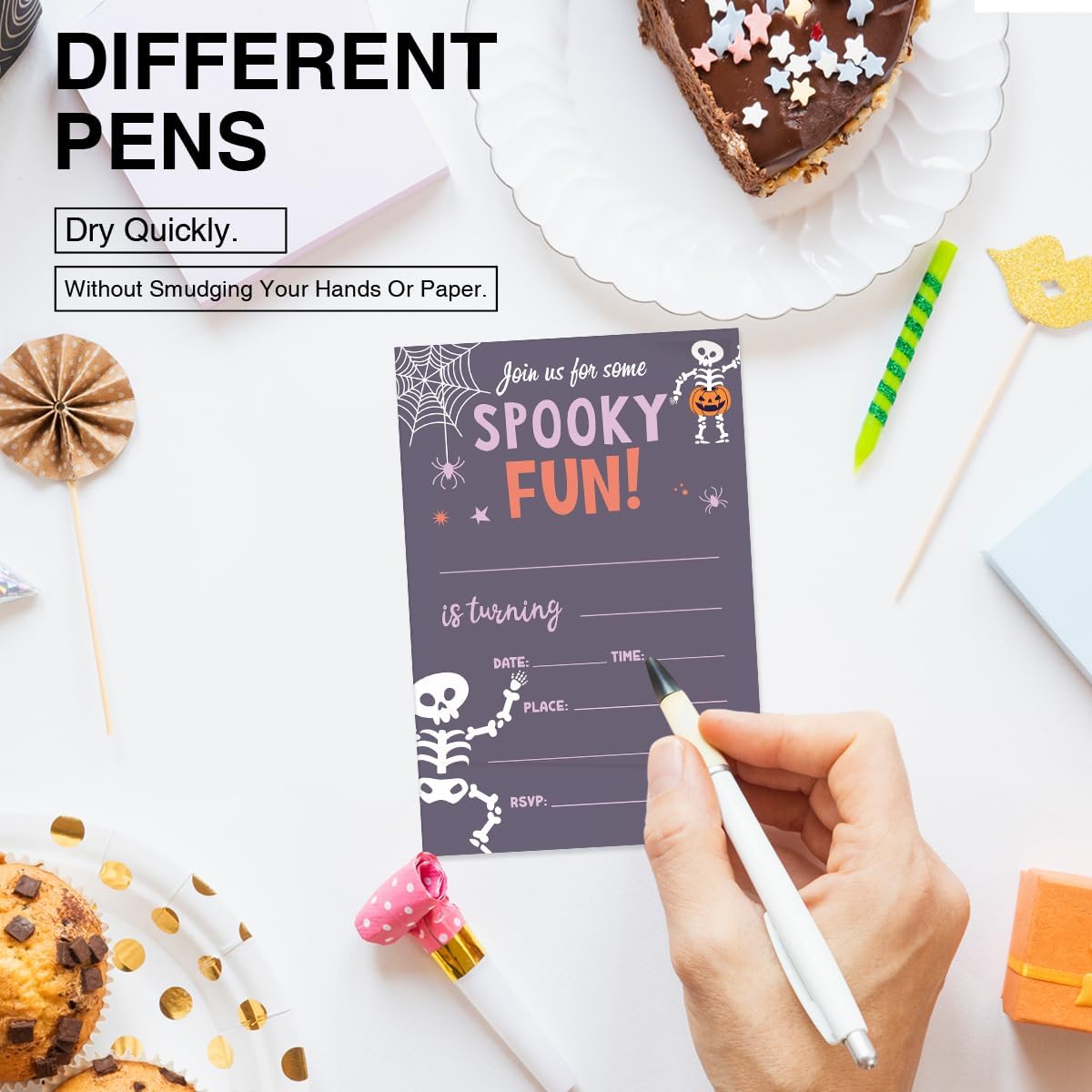 Halloween Birthday Party Invitations Set of 20 with Envelopes
