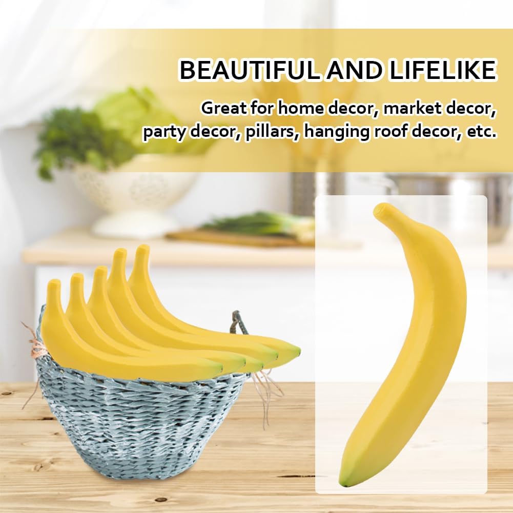 HONUTIGE Artificial Bananas 4Pcs Lifelike Fake Fruit Decor