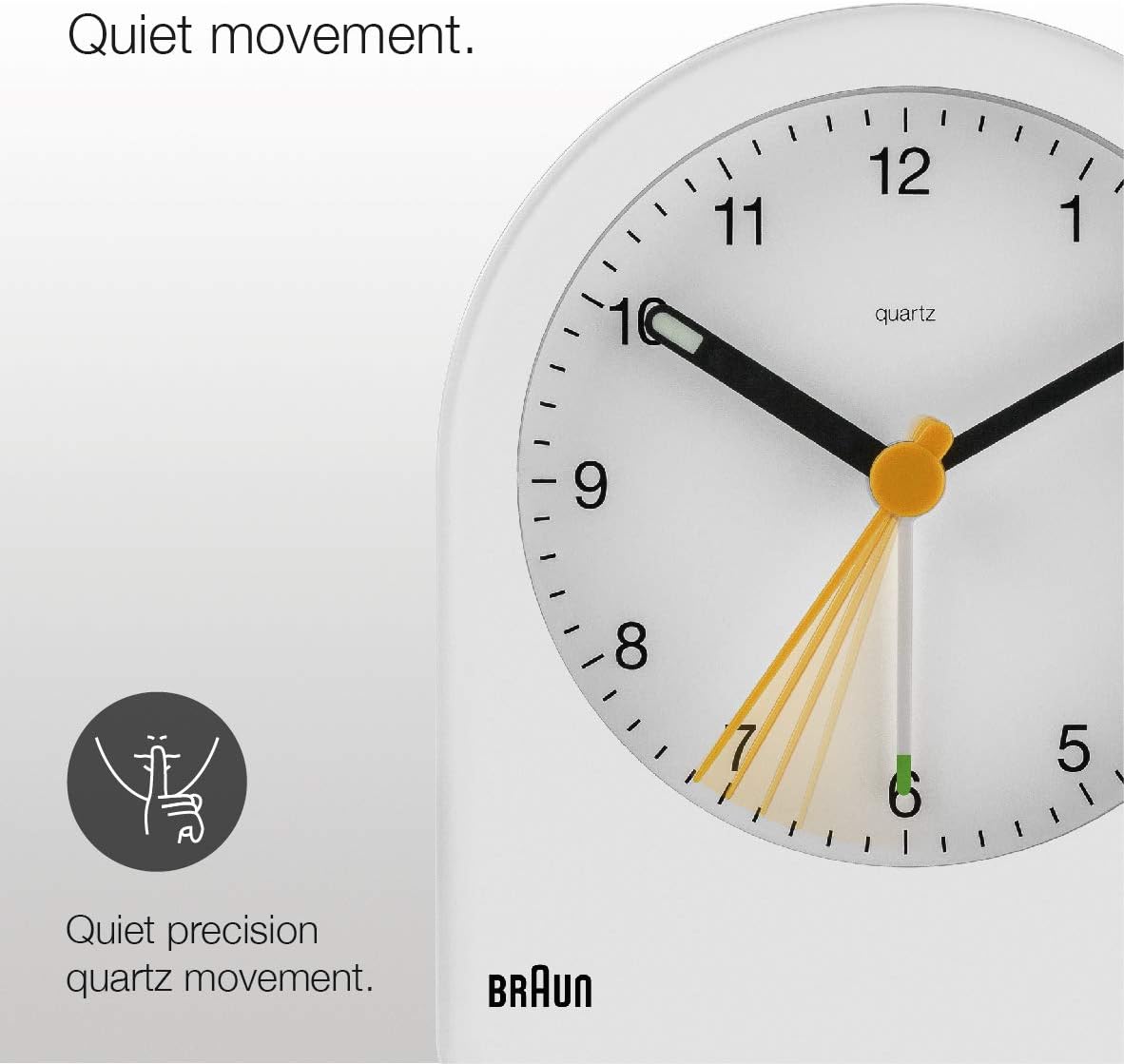 Braun Classic Analogue Alarm Clock with Snooze and Continuous Backlight