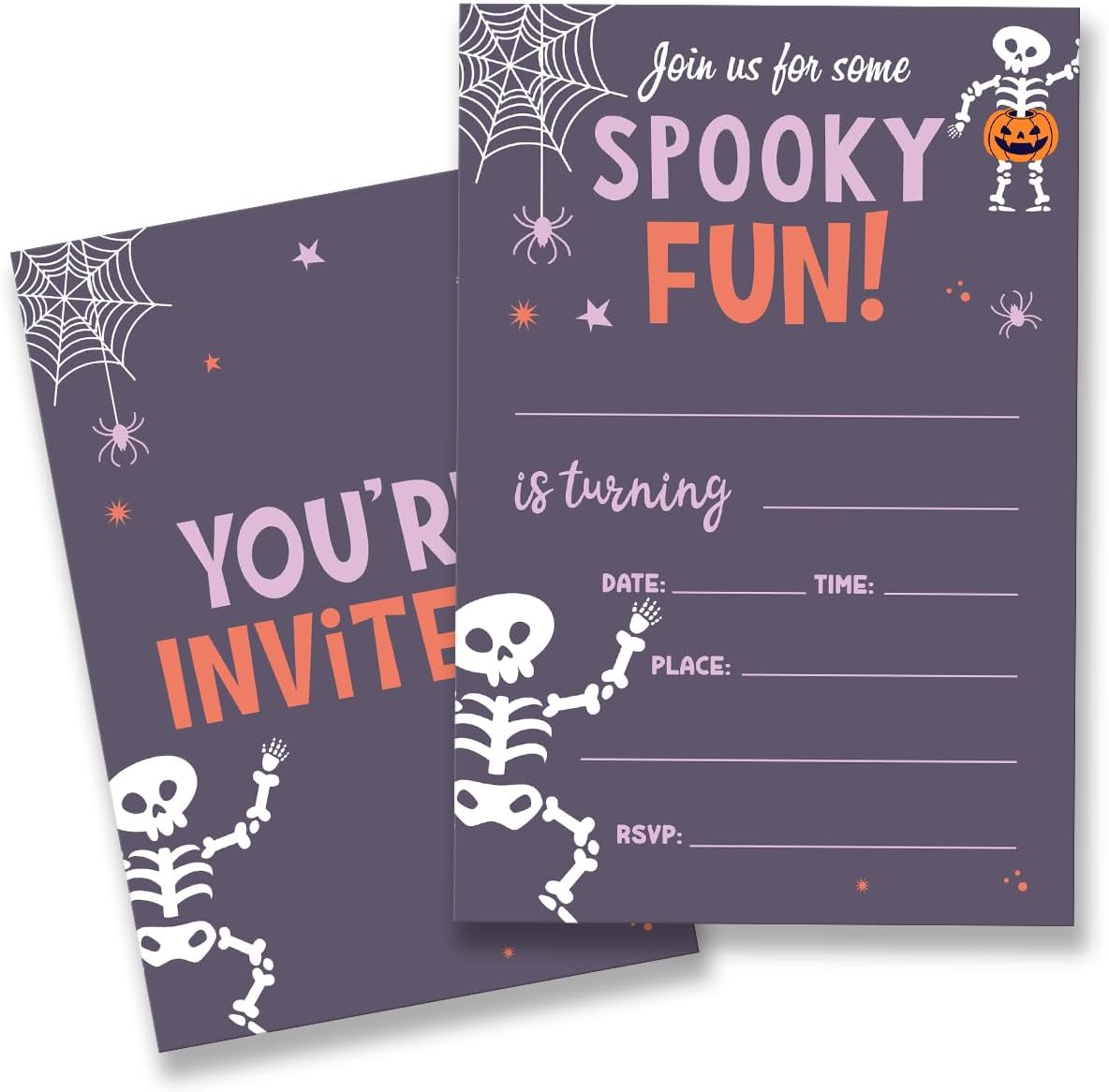 Halloween Birthday Party Invitations Set of 20 with Envelopes