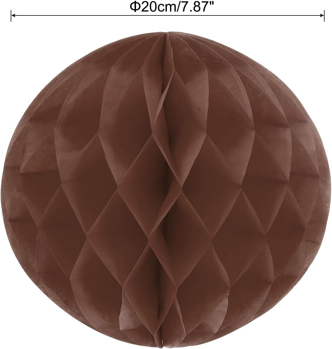 MECCANIXITY 8 Inch Brown Paper Pom Pom Flower Balls Pack of 6