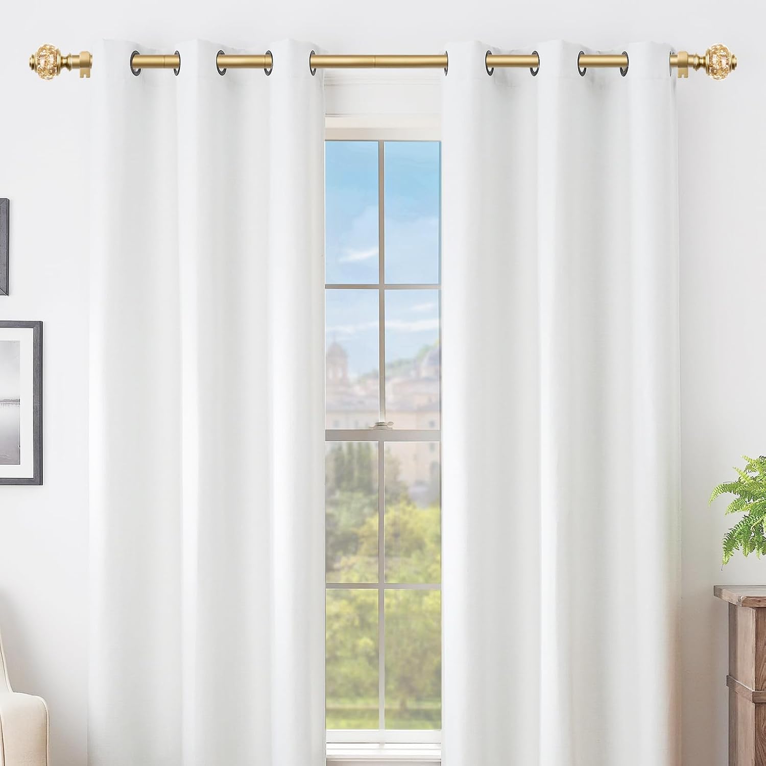 2 Pack Gold Finials for 1 or 78 Inch Curtain Rods