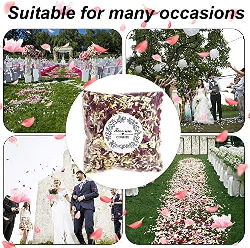 Homeemoh Party Confetti Natural Dried Rose Petals 12 Packs Biodegradable