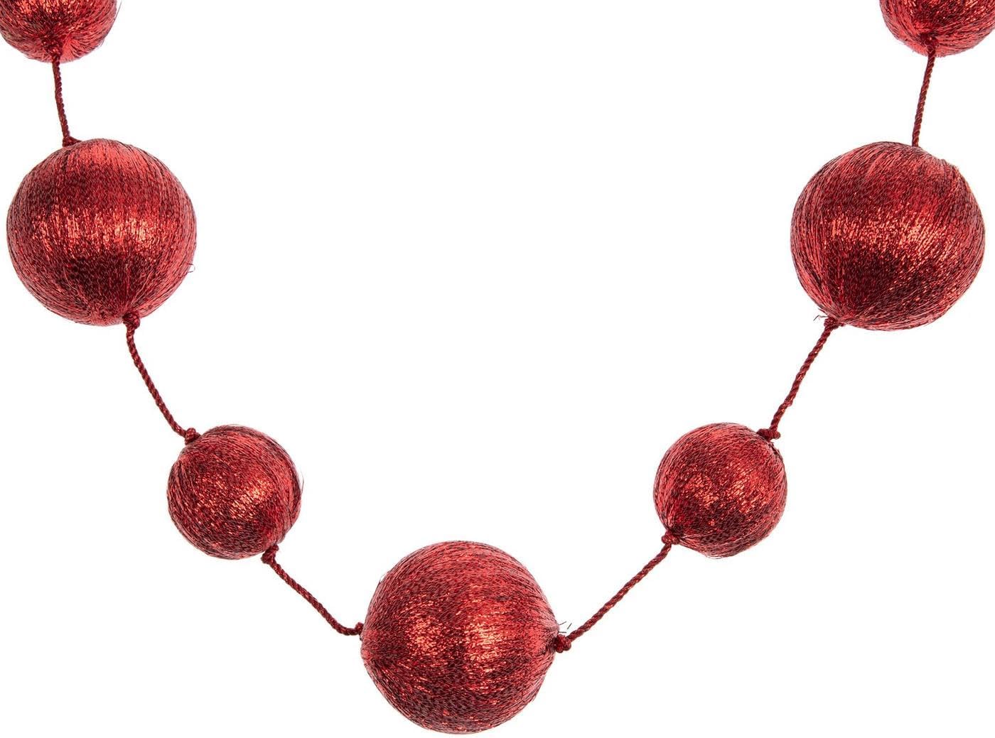Hobby Lobby Red Metallic Ball Garland 72 Inch