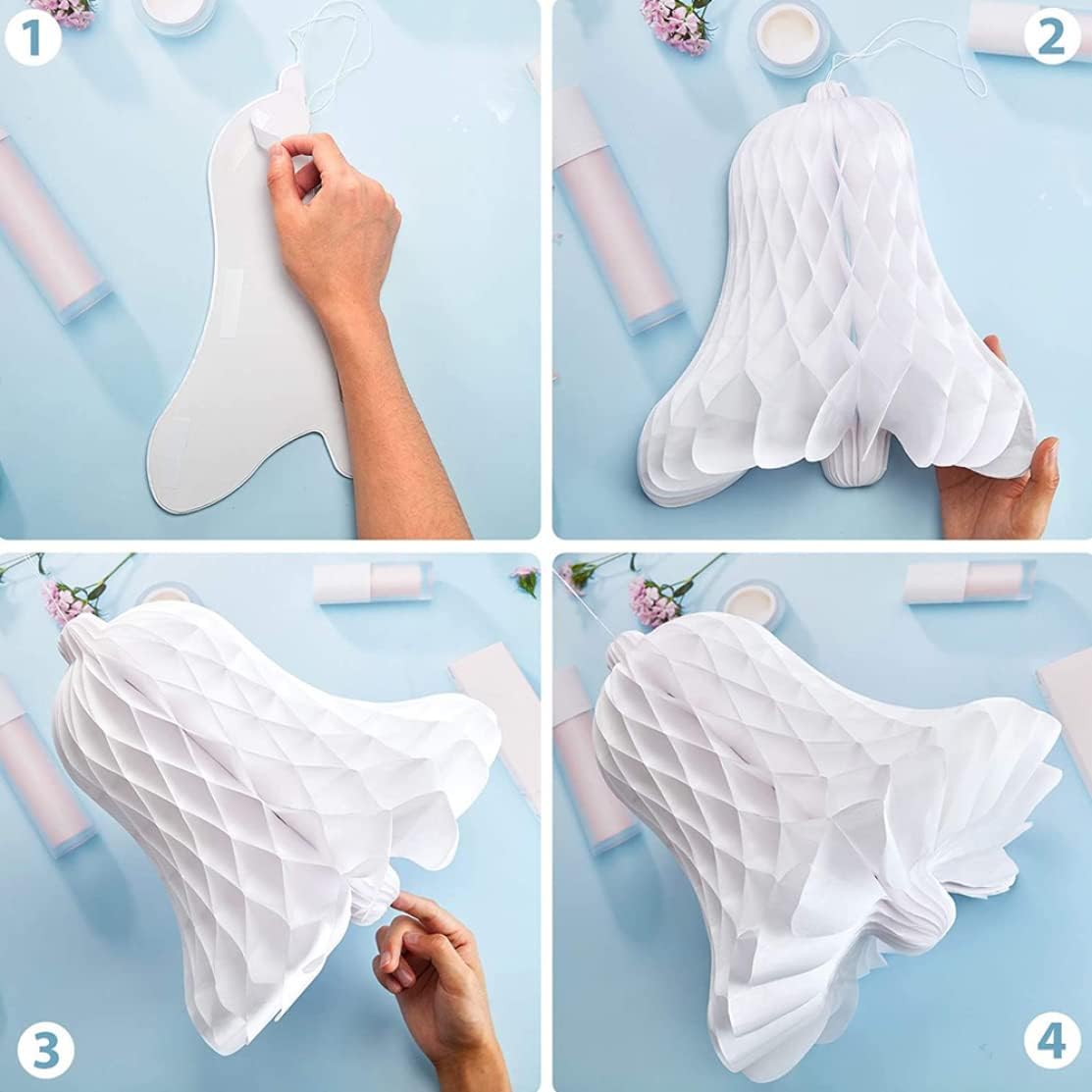 Big Heavy Paper Bells Wedding Decorations 5 Pack