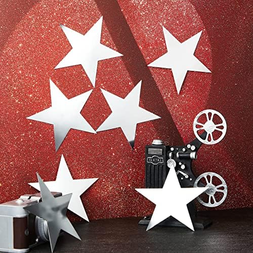Leinuosen 80 Pieces 6 Inch Silver Stars Cutouts Decorations
